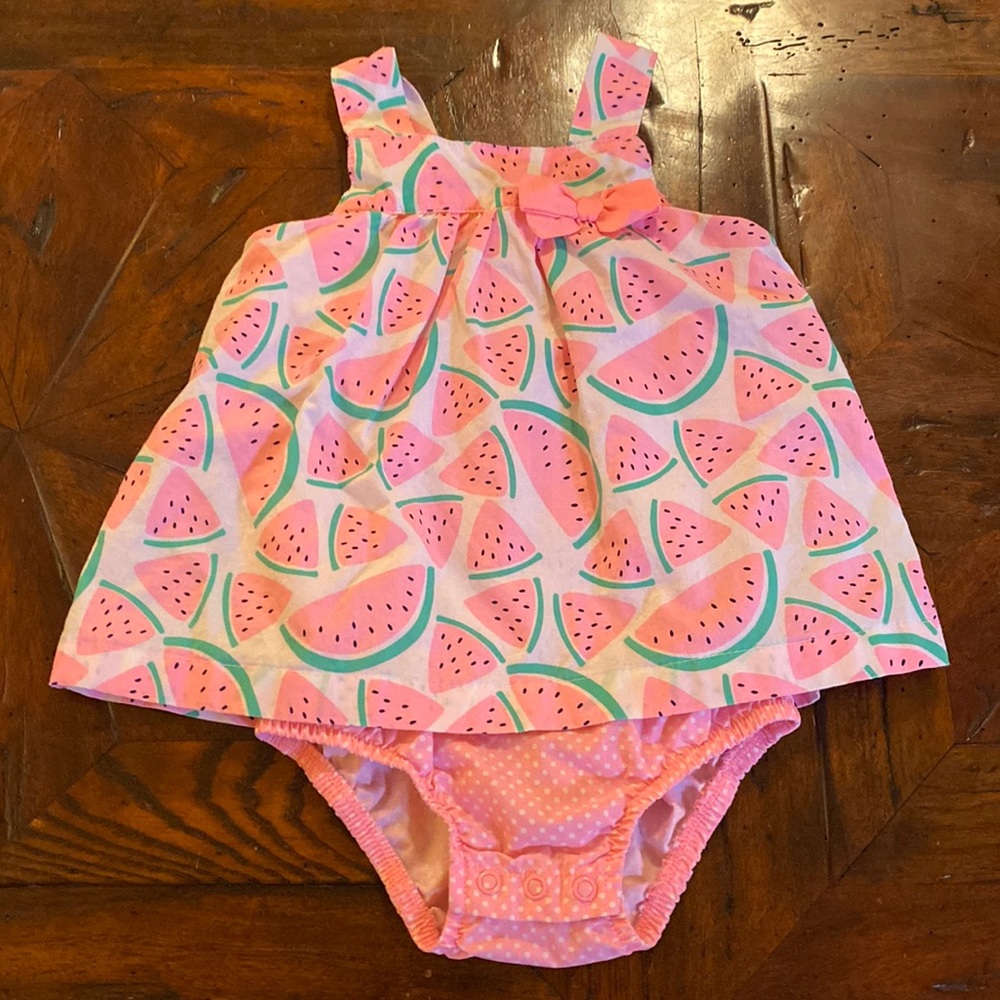 Watermelon Lined Bubble Romper One Piece, Size 18m, Perfect for Summer